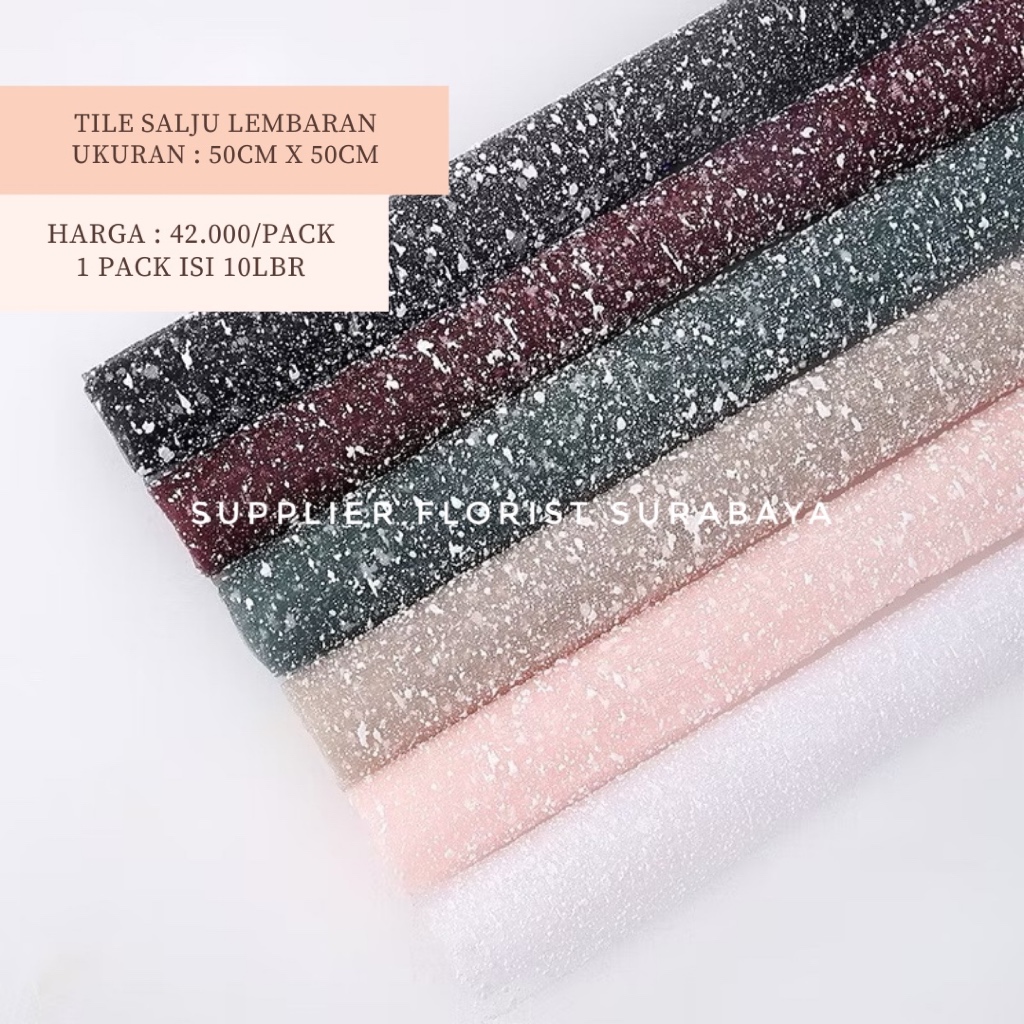 

[1 PACK ISI 10 LEMBAR] 50 X 50CM TILE SALJU LEMBARAN WRAP WRAPPING BUNGA KOREAN STYLE ALA KOREA SNOWY TULE TULLE TILLE KAIN TILE BINTIK PUTIH SNOW MESH ROLL BUKET BOUQUET PAPER KERTAS PEMBUNGKUS JARING SUPPLIER FLORIST SURABAYA SFS