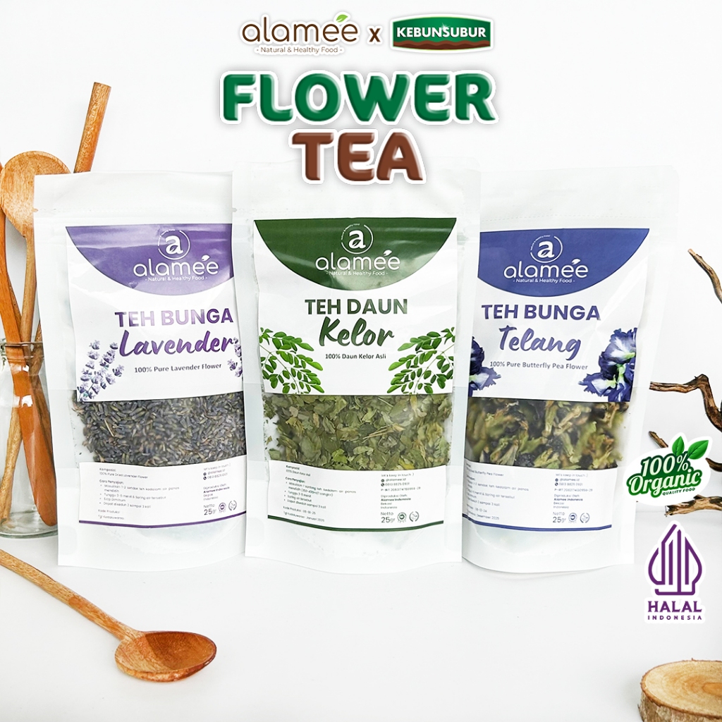 

ALAMEE Teh Chamomile Tea 25gr Bunga Jati Cina Daun Kelor Green Tea Senna Leaf Flower kebunsubur