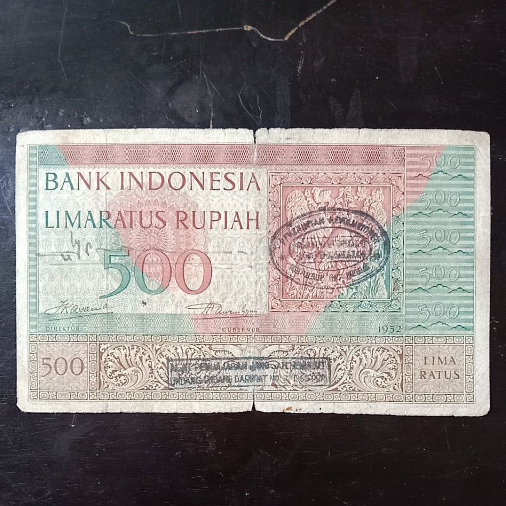 UANGKUNO 500 RUPIAH BUDAYA THN 1952