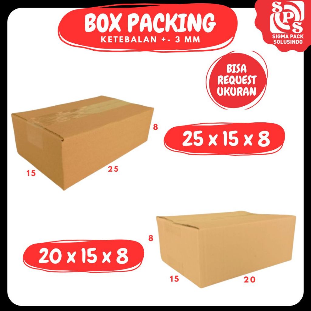 

Kardus 20x15x8 / 25x15x8 Packing Olshop Box A1 Dus Kotak Kemasan Souvenir Madu Parfum Botol