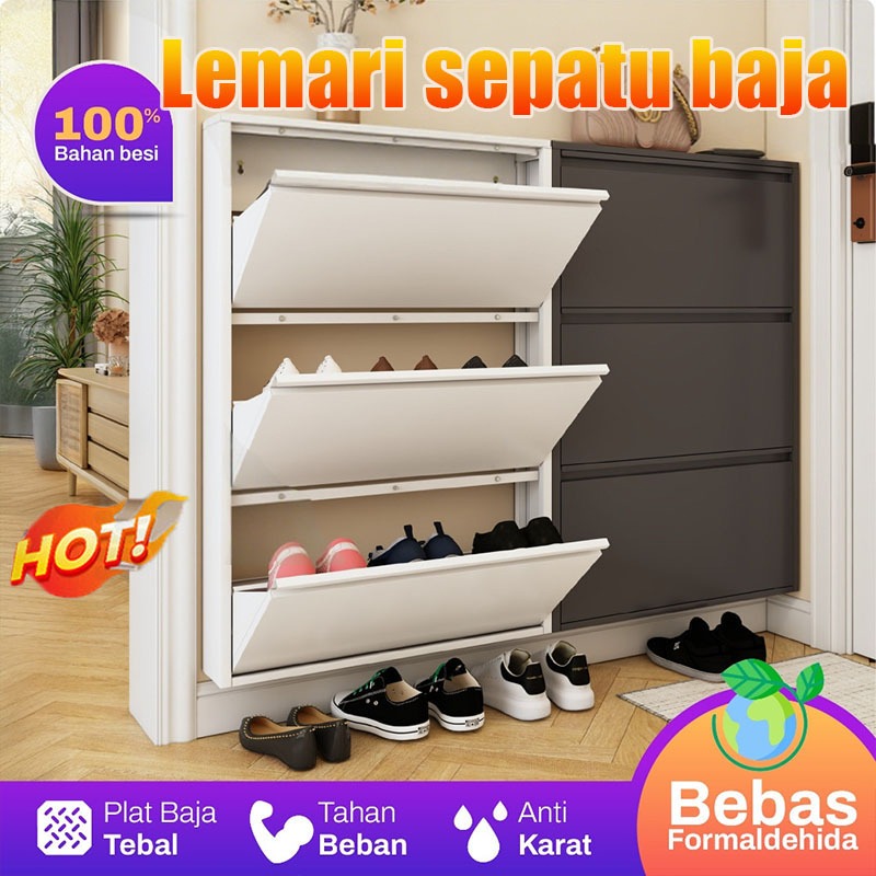 RAK SEPATU BESI LEMARI SEPATU SUSUN TERTUTUP RAK SEPATU BESI KUAT TEBAL RAK SEPATU TERTUTUP BESI