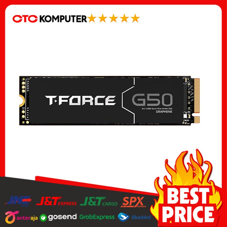 TeamGroup T-FORCE G50 1TB M.2 NVMe PCIe Gen4x4 SSD dengan Grafena Heatsink