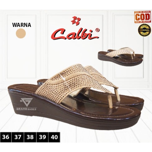 Calbi sandal sendal Jepit teplek kondangan motif permata mewah ringan kasual perempuan original