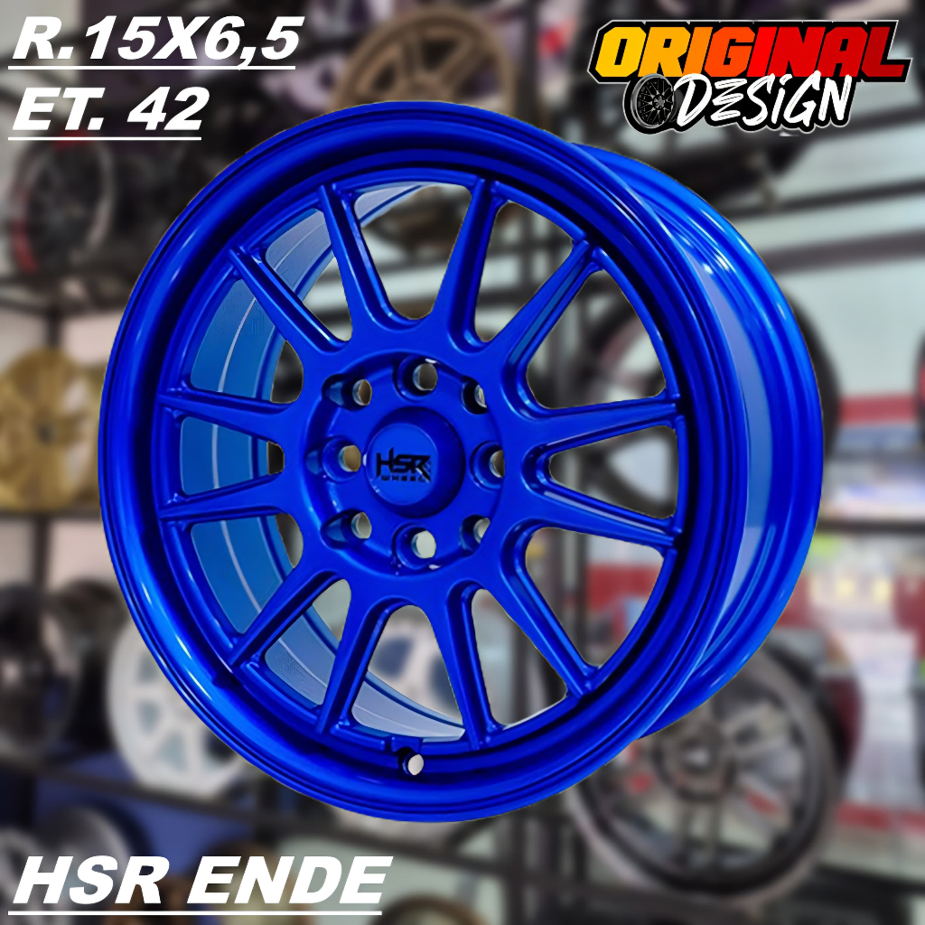 Pelek Racing Ring 15 Warna Biru/Blue Lubang 4 Velg HSR ENDE R15 Cocok Untuk BRIO, AGYA, AVANZA, SIGR