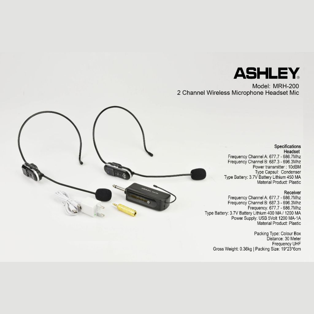 mic headset wireless ashley mrh 200 mic headset 2 channel