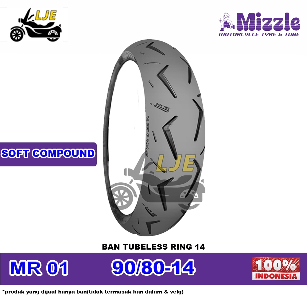 Ban Motor Soft Compound Mizzle MR 01 Tubeless Ring 14 - Ban Baru Berkualitas