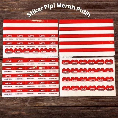 

(Per Lembar) Stiker Pipi Bendera Merah Putih / Sticker Love Indonesia Face Sticker Muka 17 Agustus Kemerdekaan