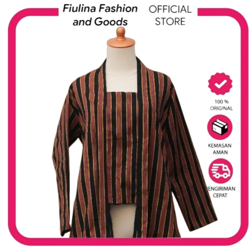 FIULINA - KEBAYA LURIK ANAK PEREMPUAN CEWEK | ATASAN KEBAYA KUTUBARU LURIK ANAK BAHAN KAIN TENUN SIZ