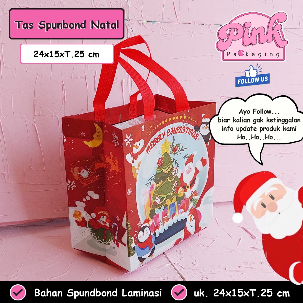 

Tas Spunbond Natal Goodie Bag Souvenir Christmas Tas Tote Bag Jinjing Natal Mewah Elegan Tebal