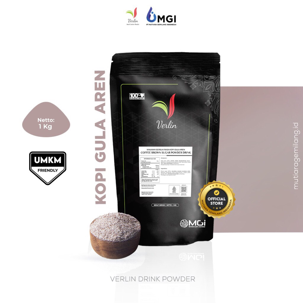 

Verlin Drink Powder rasa kopi gula aren kemasan 1 kg/bubuk. Bubuk minuman kekinian