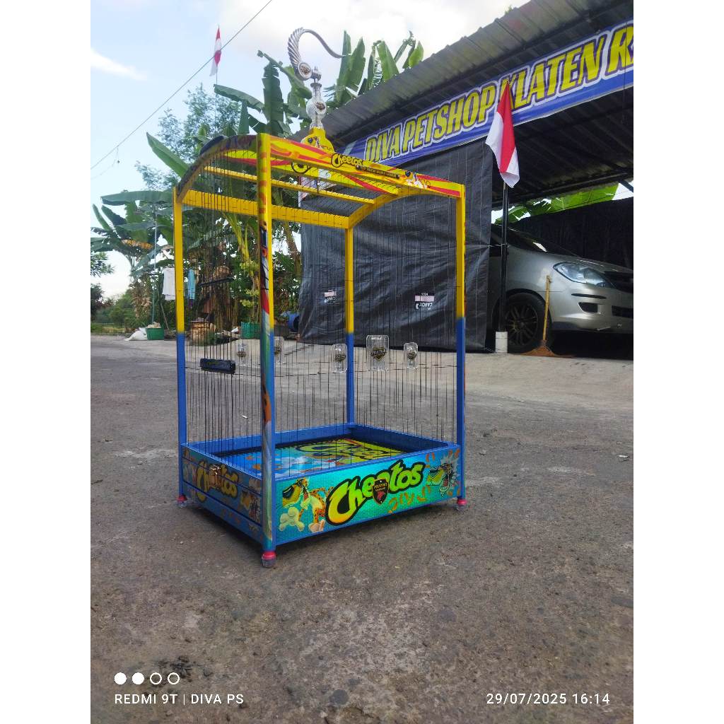 KANDANG SANGKAR BURUNG KENARI DECAL NO 2 FULL SENAR SANGKAR KENARI CHEETOS RUJI SENAR SABUK RAJUT