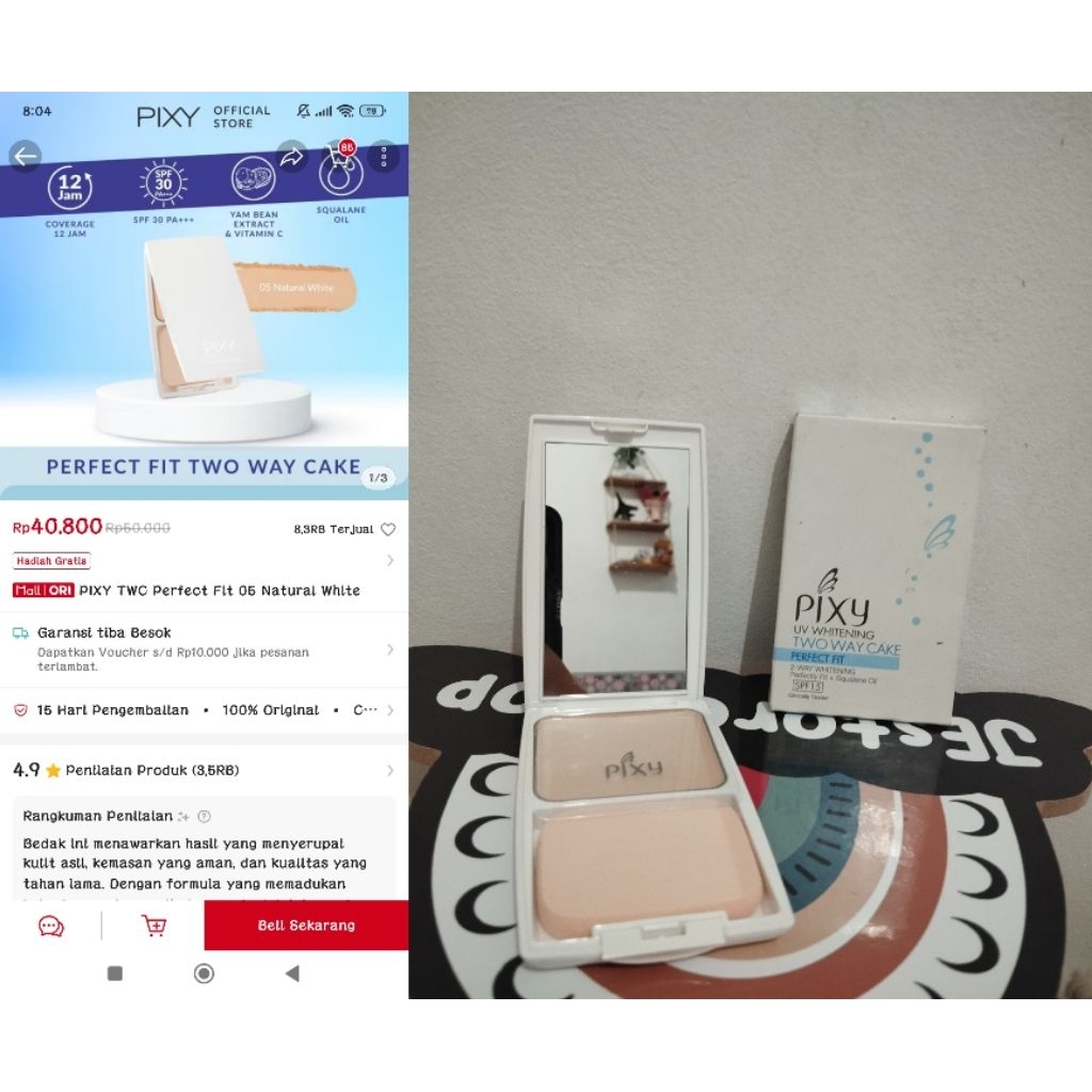 BEDAK PADAT PIXY  NATURAL WHITE EXP 2027(baca deskripsi)