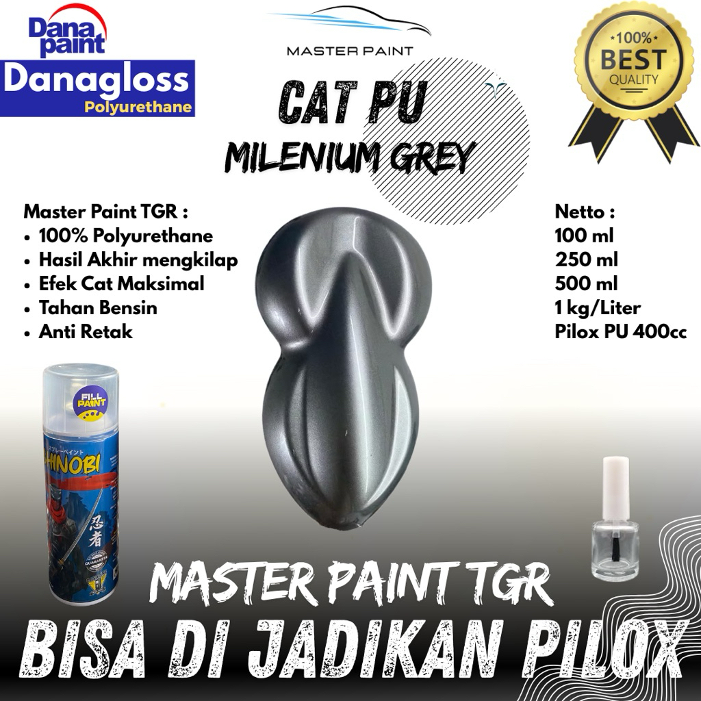 (BISA DIJADIKAN PILOX) CAT PU MILENIUM GREY | Cat Titanium Grey | Cat special warna abu abu silver
