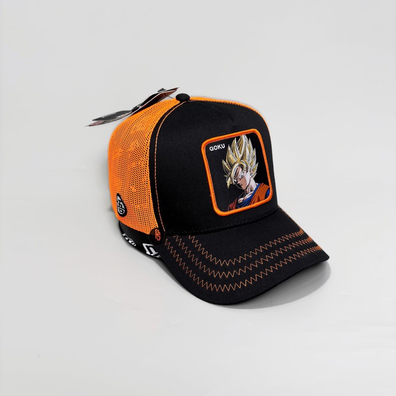 TOPI ORIGINAL CAPSLAB TRUCKER GOKU BLACK ORANGE