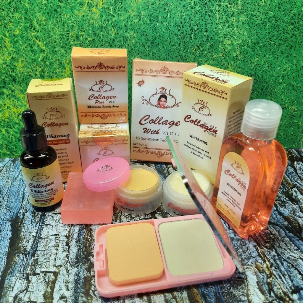 PAKET LENGKAP 6IN1 CREAM COLLAGEN + BEDAK TWC