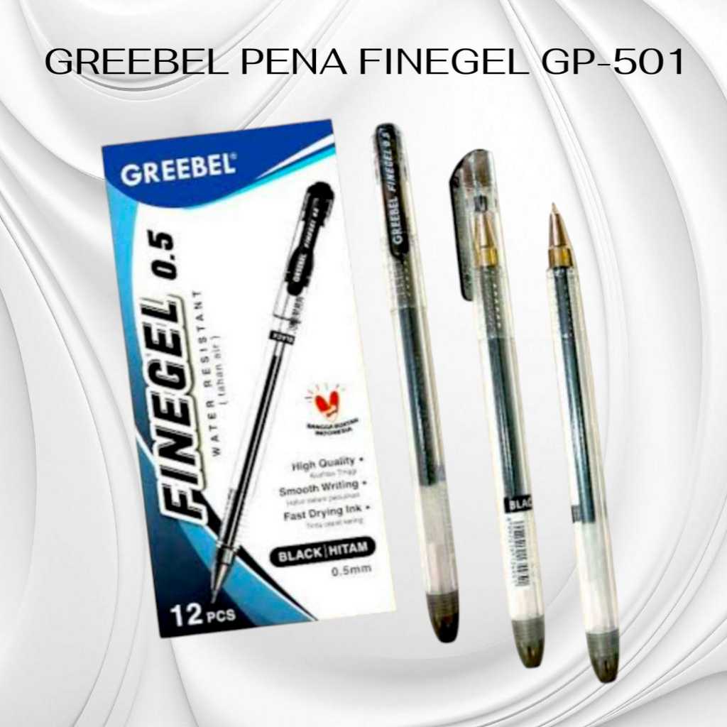 

Greebel Finegel 0.5 Gel Pen Hitam - Produk Original GP 501