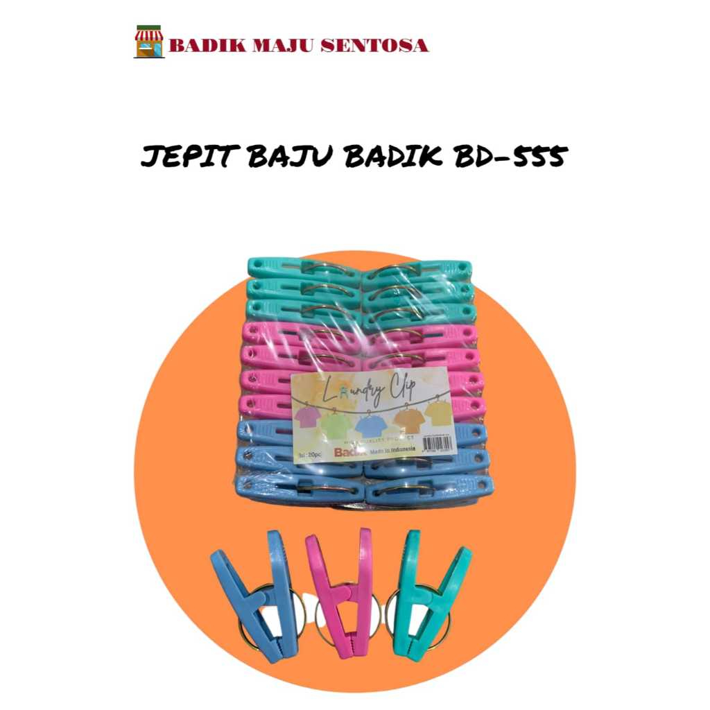 [1 Pak] ISI 20 PCS JEPIT BAJU BADIK BD-555 READY MAKASSAR