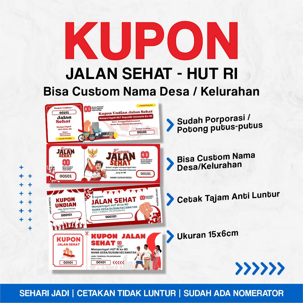 

KUPON UNDIAN CUSTOM ISI 100 | KUPON HUT RI 17 AGUSTUS | KUPON CUSTOM NOMERATOR