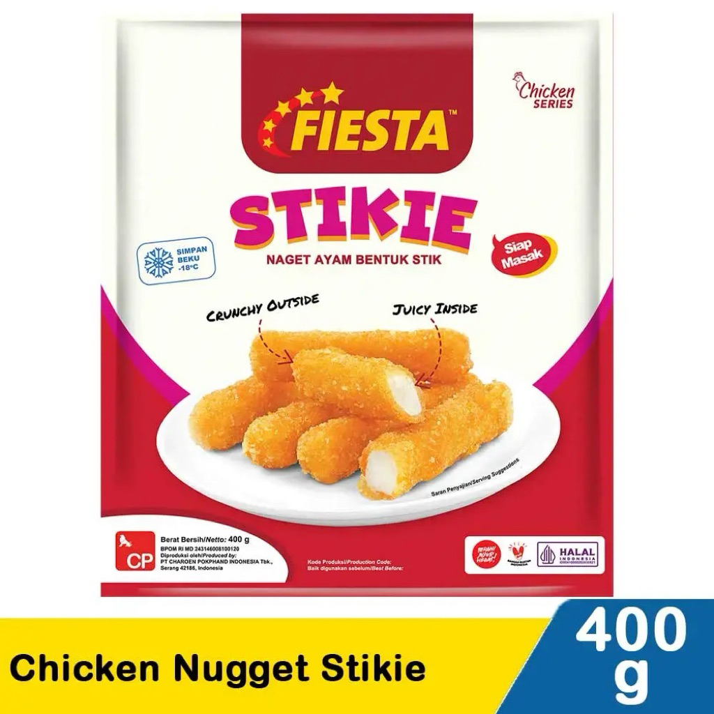 

FIESTA CHIKEN STIKIE 400 GR | Naget Ayam Bentuk Stik | Praktis dan Serbaguna |