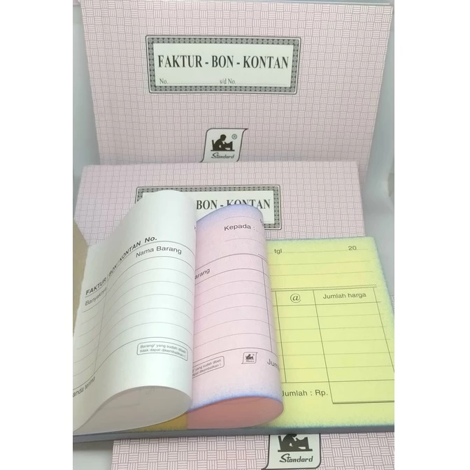 

Faktur Standard - nota bon merk standart 3 ply rangkap tiga kecil melintang Ori 100% Original Asli Authentic