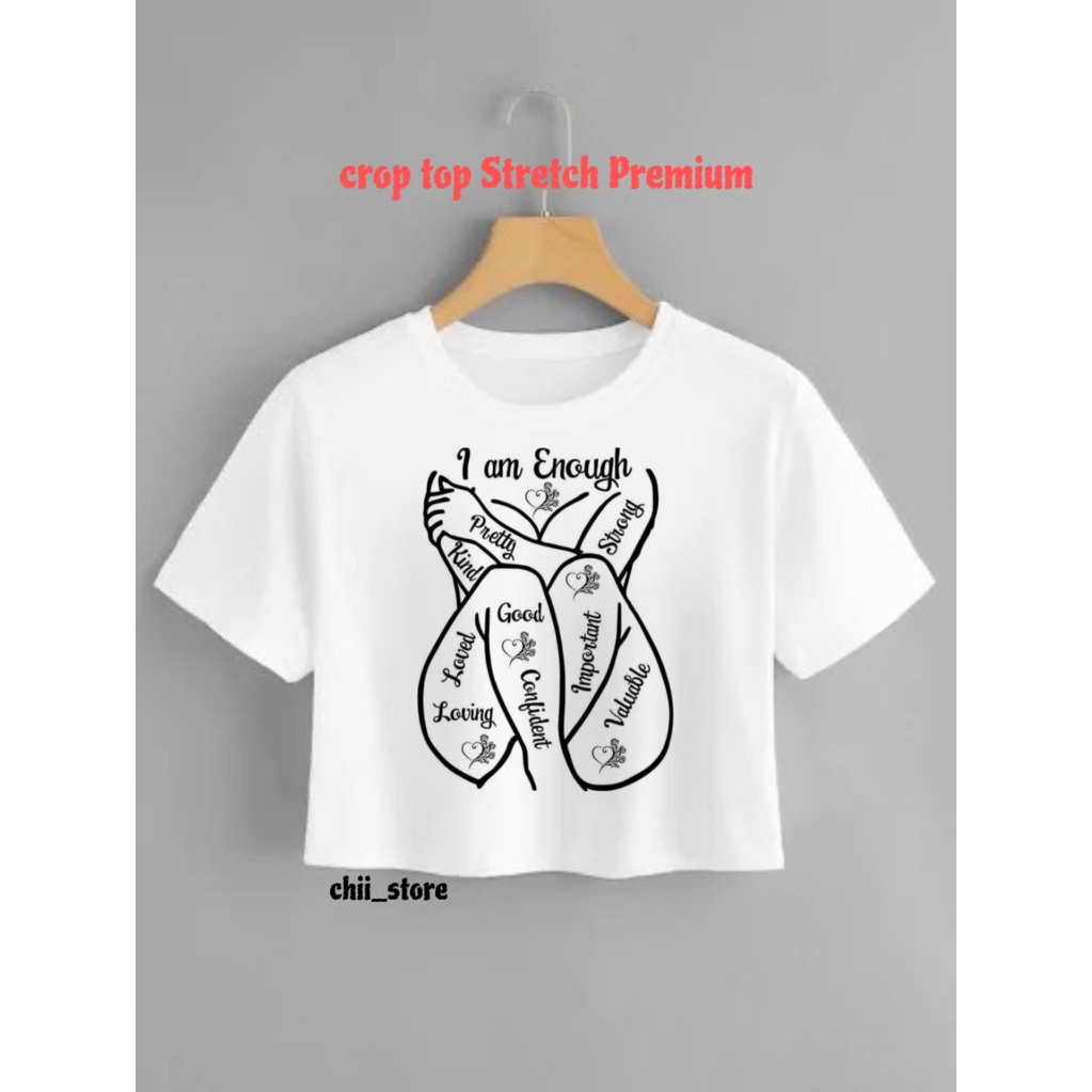 Tshirt Crop Top Slim Stretch / Crop Top knit korean style / Crop tee casual basic / Crop Top wanita 