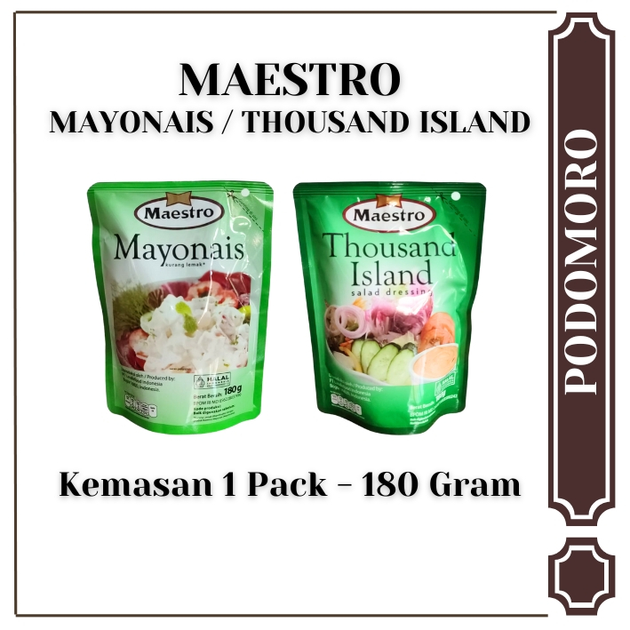 

Saos Mayonaise / Saos Thousand Island - Merk Maestro - 1 Pack isi 180 Gram - Saos salad - campuran makanan
