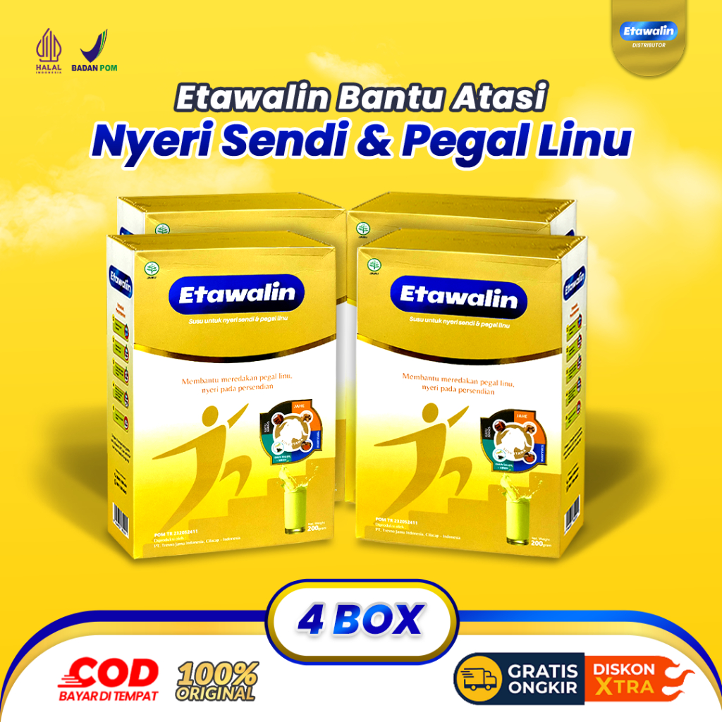 

PAKET 4 BOX Etawalin – Susu Etawa Atasi Masalah Rematik Asam Urat Dan Nyeri Sendi Pada Tulang