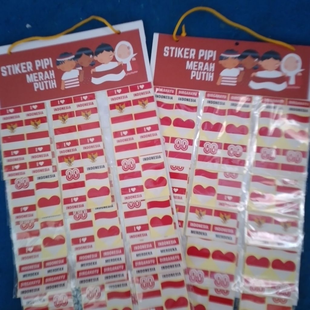 

Ready Stiker pipi merah putih / stiker kemerdekaan / stiker wajah agustusan