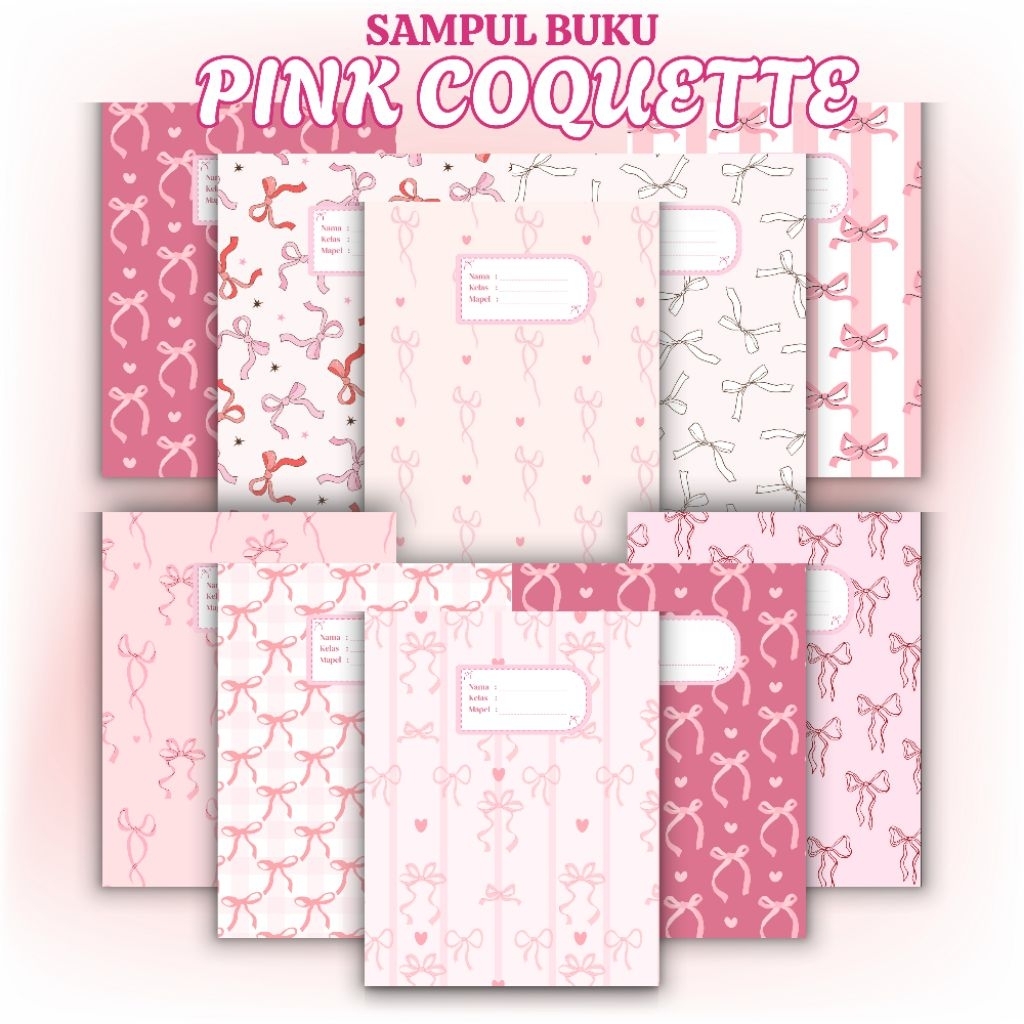 

[10Lembar] SAMPUL BUKU TULIS PINK COQUETTE PITA AESTHETIC