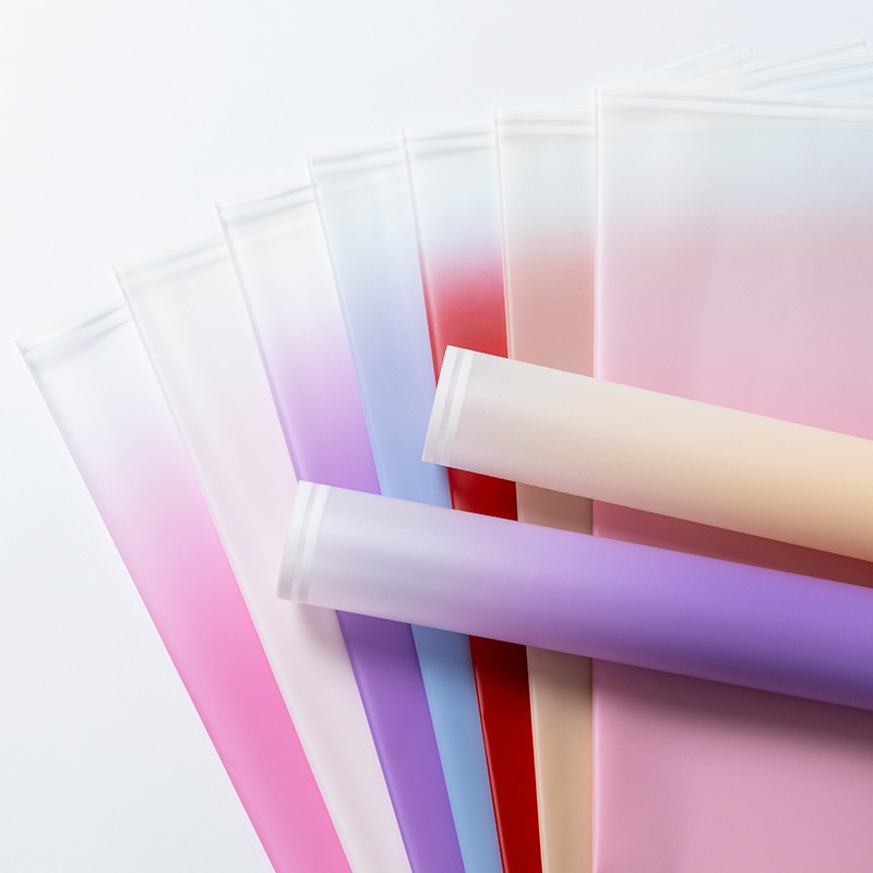 

(20 LEMBAR) Cellophane gradient / kertas wrapping flower double white line