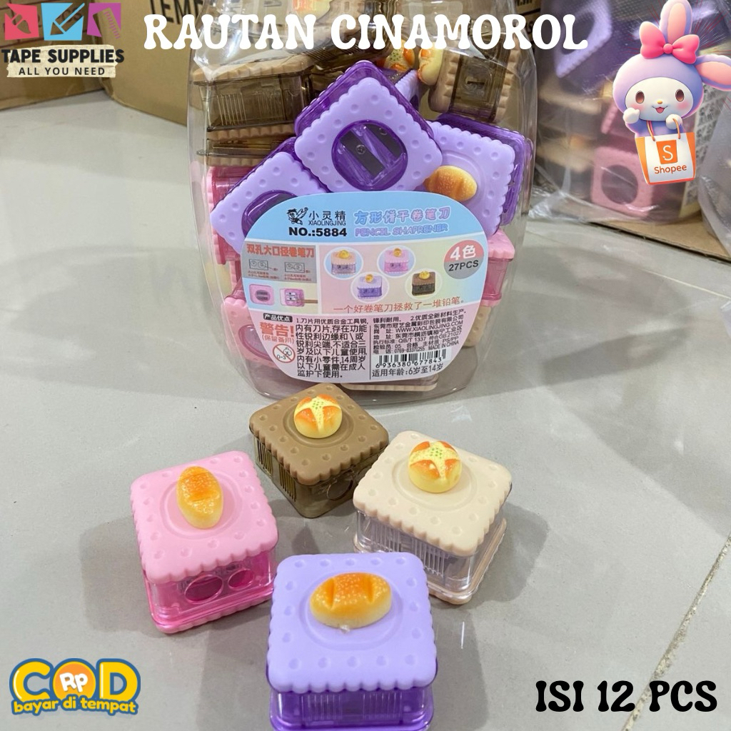 

(3/6/12 PCS) Rautan Serutan ROTI Karakter - Sharpener / Rautan Putar Anak