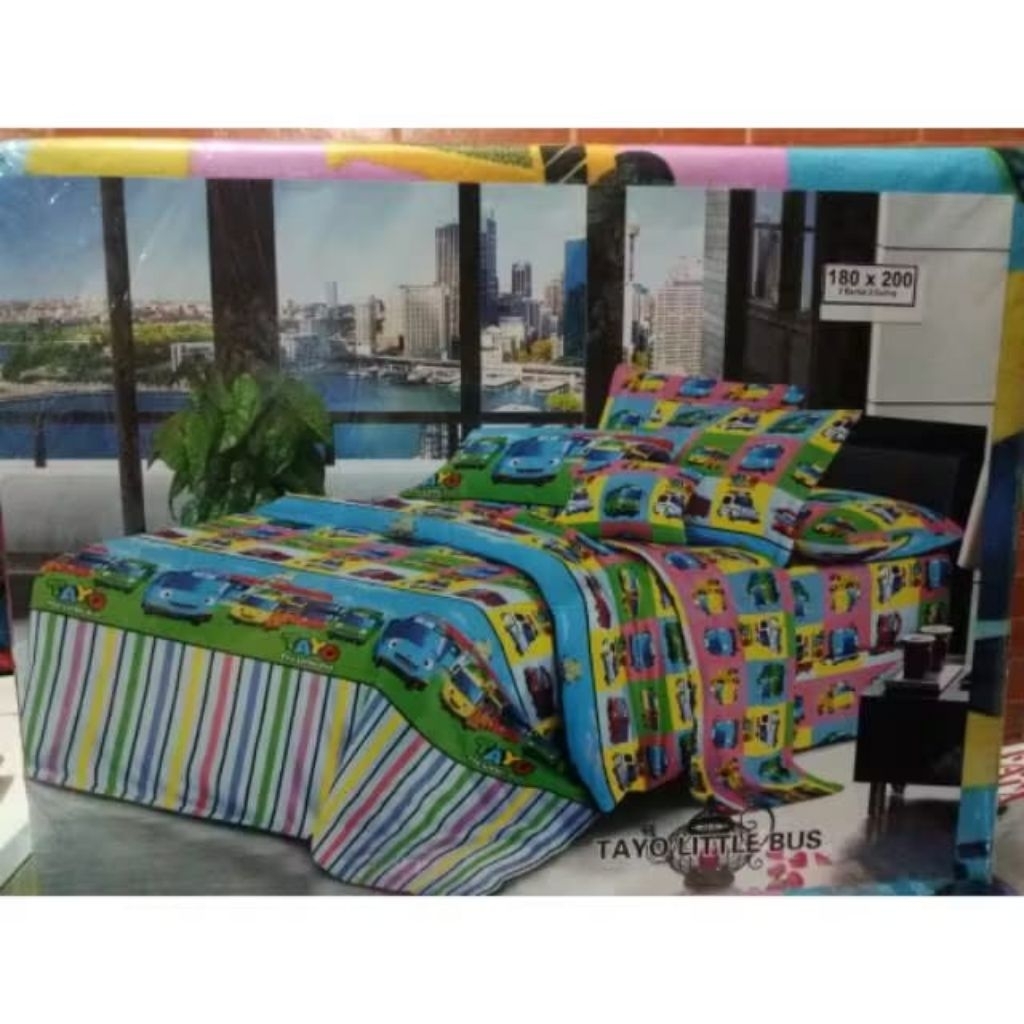 Sprei Set Rosewel motif tayo little bus