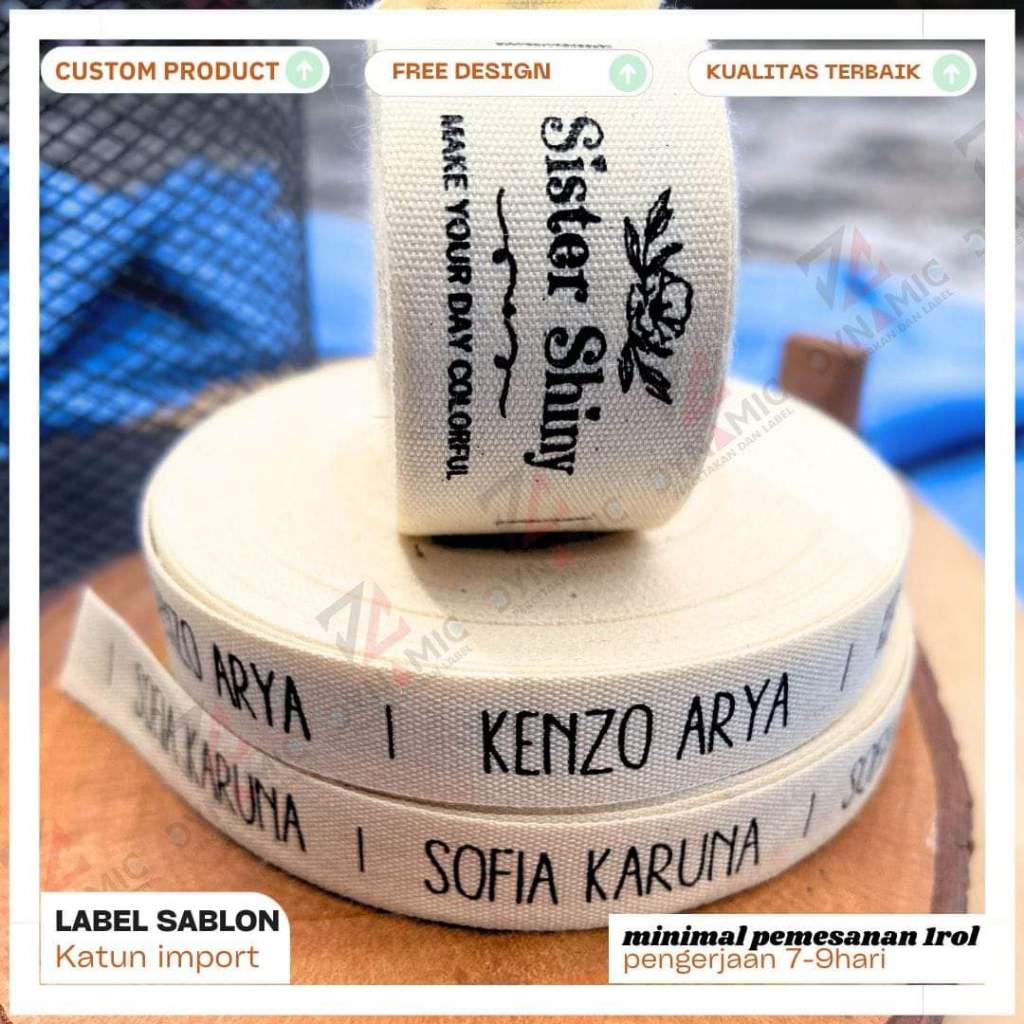 Piterban lokal halus / label baju / label hijab / label / label catton cream