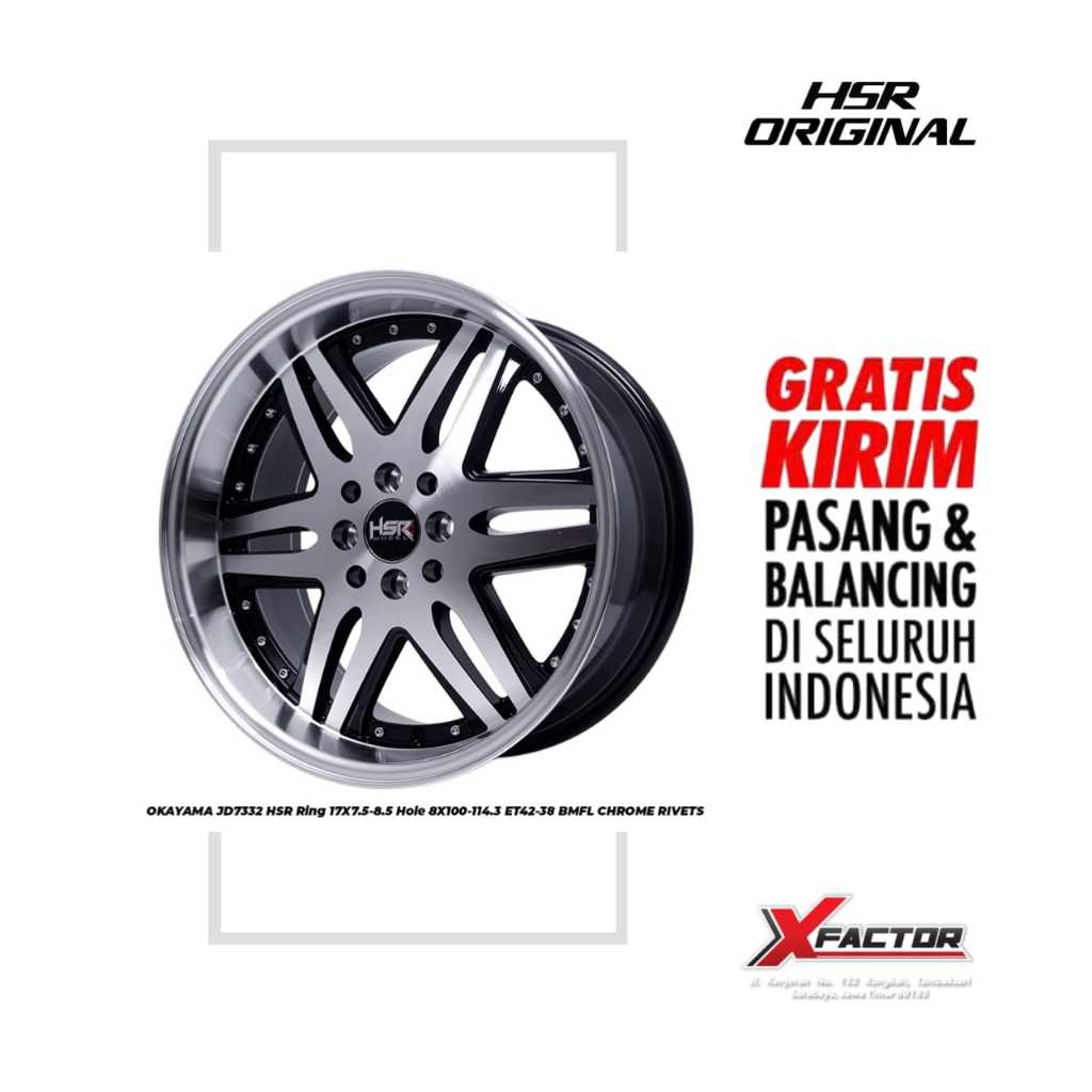 VELG MOBIL HSR R17 HSR OKAYAMA JD7332 HSR R17X75/85 H8X100-114,3 ET42/38 BMFL