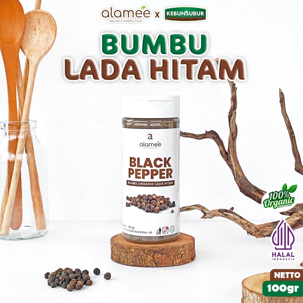 

ALAMEE Blackpepper Powder Lada Hitam Bubuk Black Pepper Bumbu Dapur Instan Organik Tabur Kebunsubur