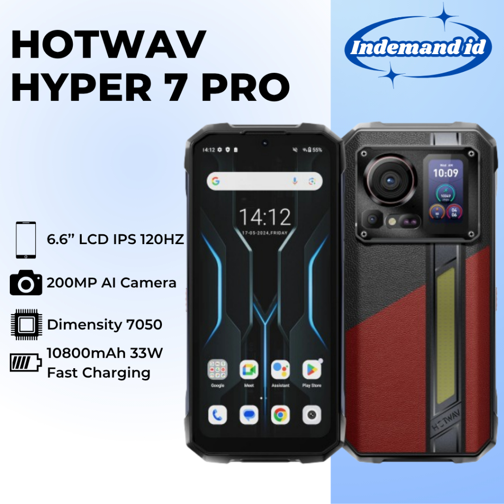 Hotwav Hyper 7 Pro 5G 36GB 256GB Dimensity 7050 200MP Android 14 6.6" 10800mAh 33W Rugged Phone