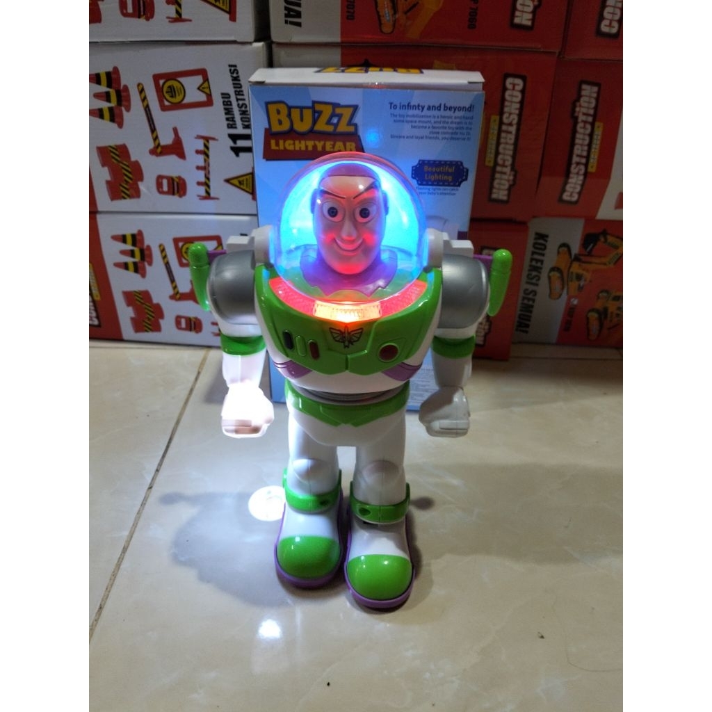 Mainan Robot toy story buzz-Ironman-Spiderman-Captain Amerika bisa jalan lampu dan musik
