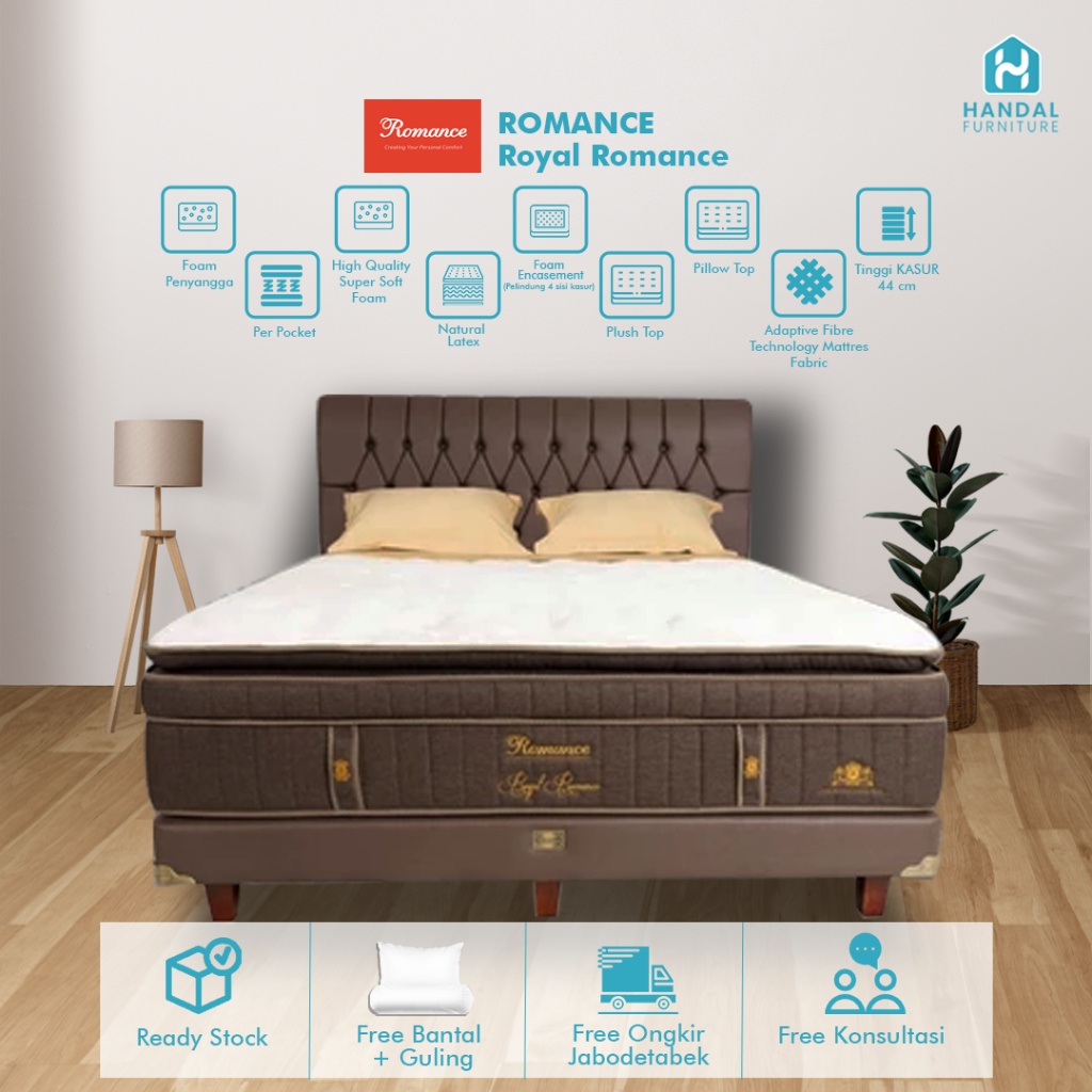Kasur Springbed Romance Royal Romance 100x200, 120x200, 160x200, 180x200, 200x200 Pocket Latex Anti 