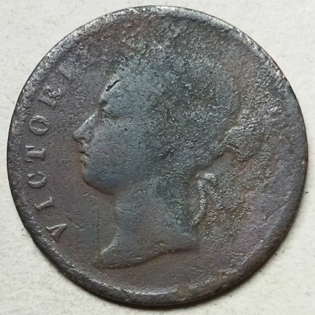 Koin kuno One cent 1874 straits settlements (K2)