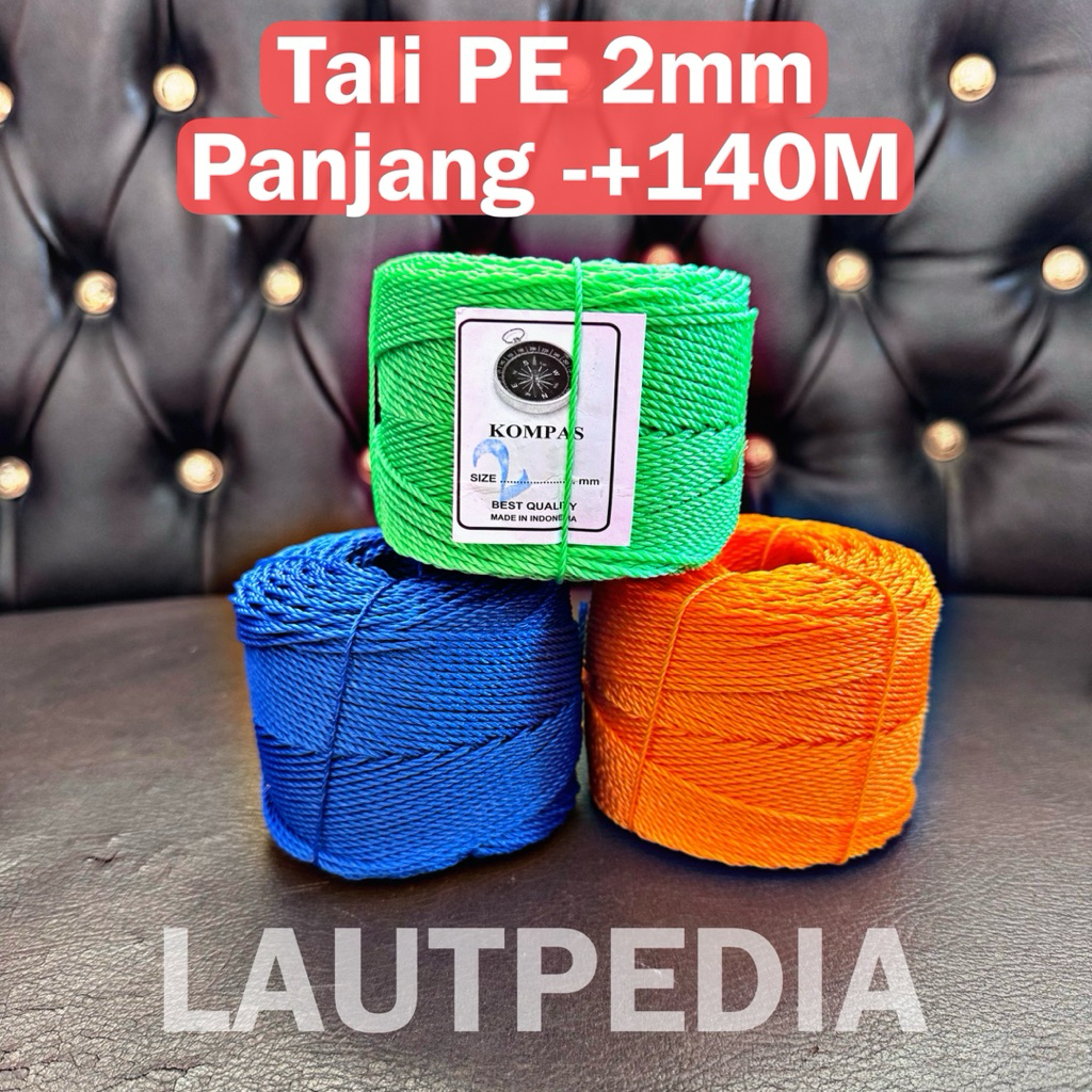 

Tali PE warna 2mm panjang -+140 Meter