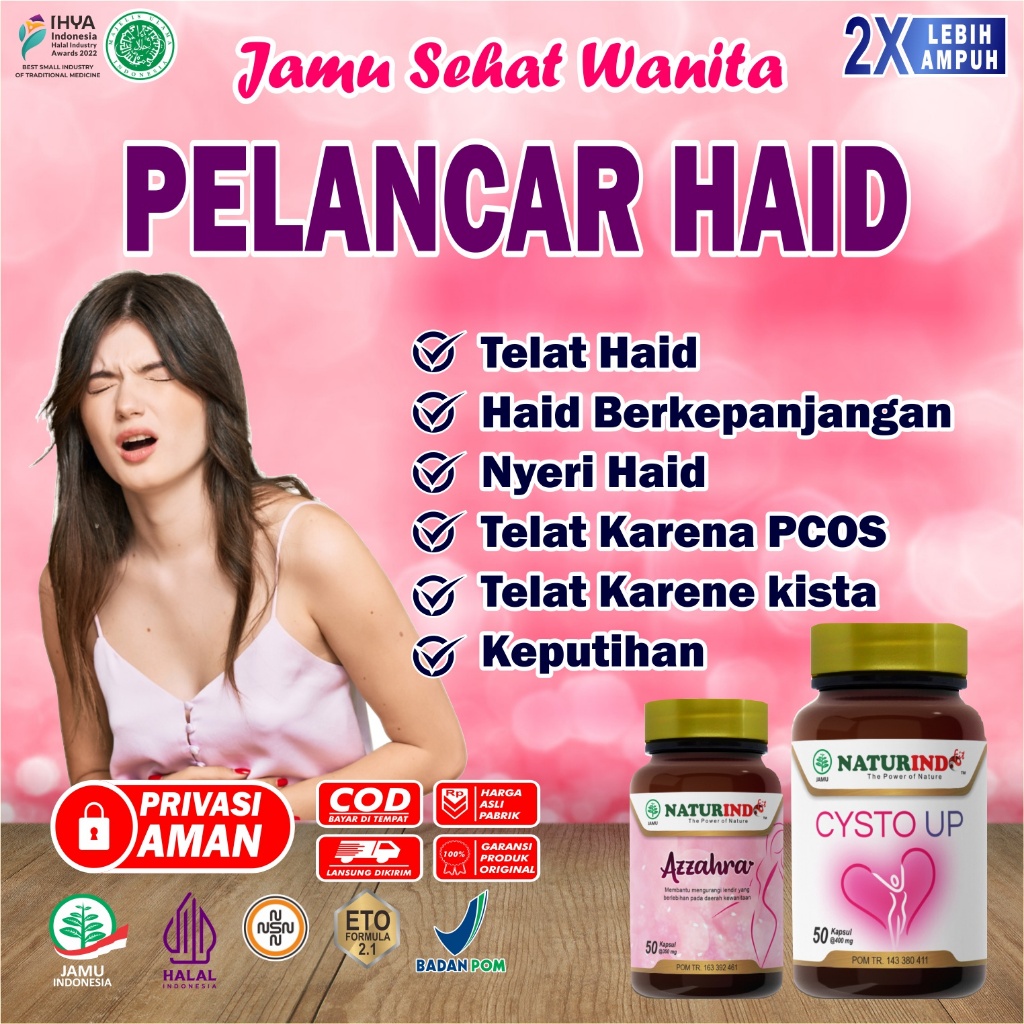 Obat Haid Telat Dateng Bulan Pelancar Haid Pelancat Tidak Teratur Nyeri Haid Menstruasi PCOS Telat D