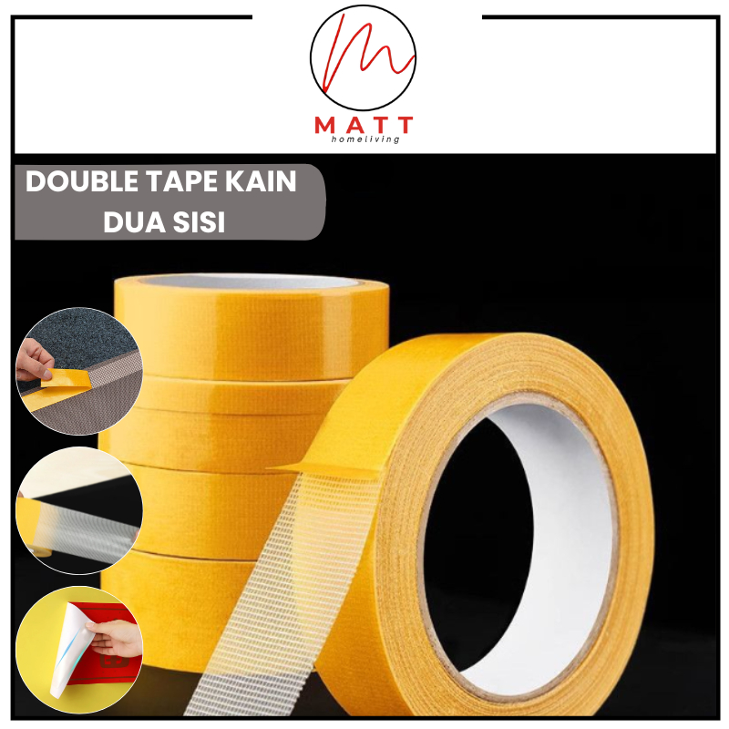 

MATT Solatip Double Tape Kain Dua Sisi Magic Tape Nano Super Lengket Tahan Cuaca Indoor Outdoor