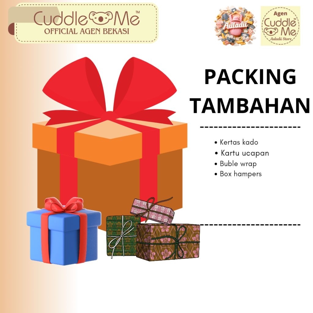 

Packing tambahan kertas kado kartu ucapan bubble wrap box hampers