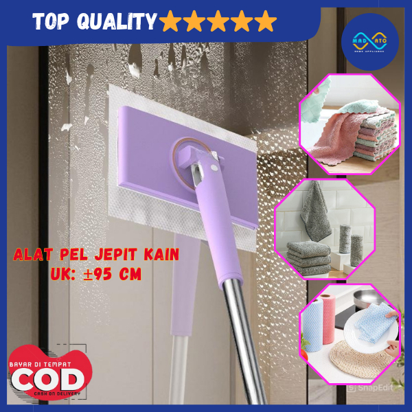 MD ALAT PEL LANTAI FLEKSIBEL TONGKAT PEL ALAT PEL JEPIT KAIN DAN TISU/KAIN LAP PIRING DAN LANTAI