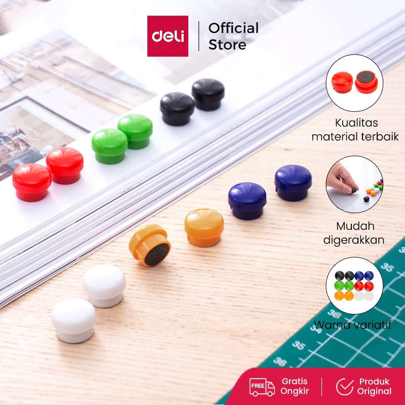 

Deli Whiteboard Magnets / Magnet Papan Tulis Putih 782X