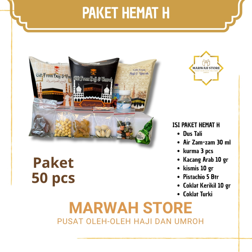 

Oleh-oleh Haji dan Umroh Paket Hemat H isi 50 Lengkap Air Zamzam