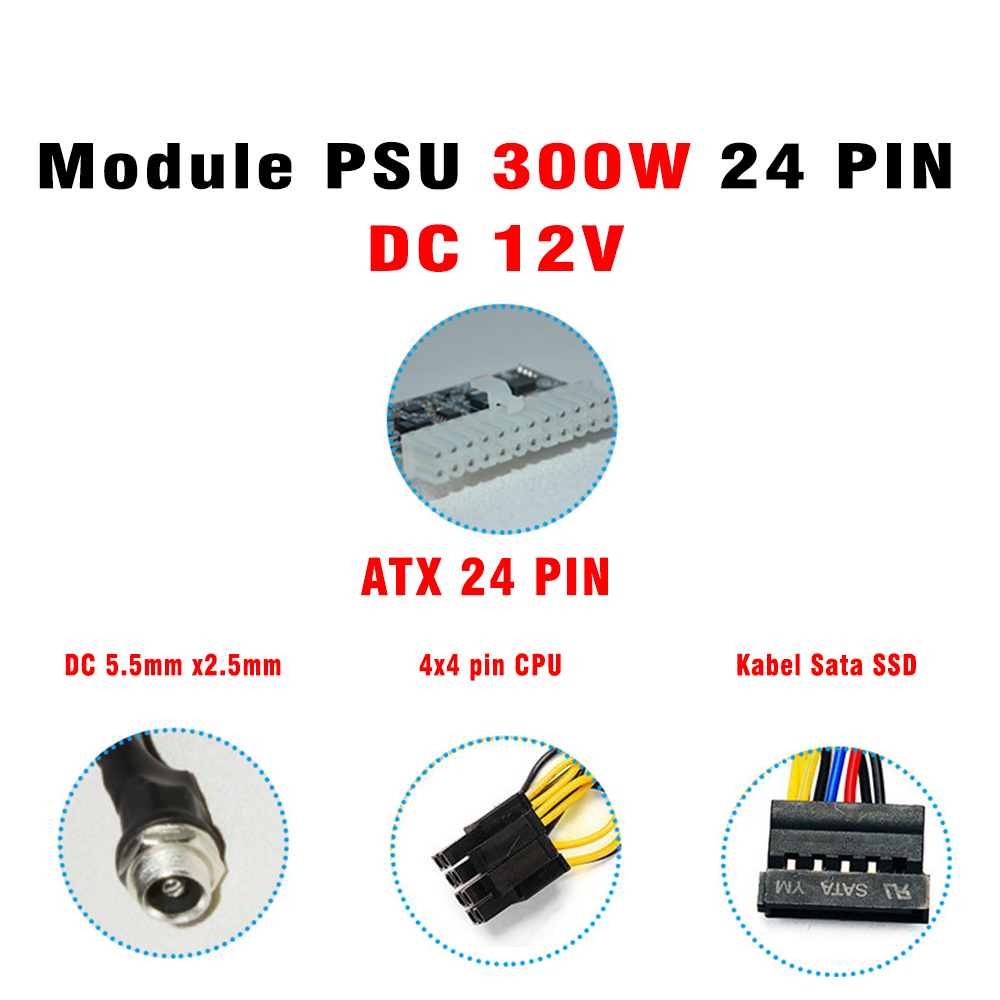 Pico PSU 300W 24 PIN Modul Power Supply DC 12V