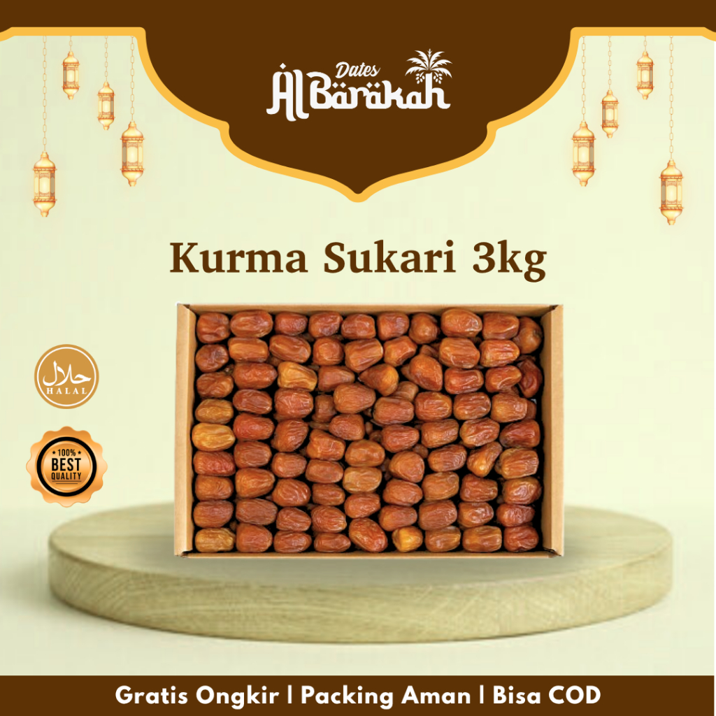 

Kurma Sukari Al Qassim Oleh Oleh Haji dan Umroh Berat 3kg Grosir Baru Fresh Lembut Kualitas Premium