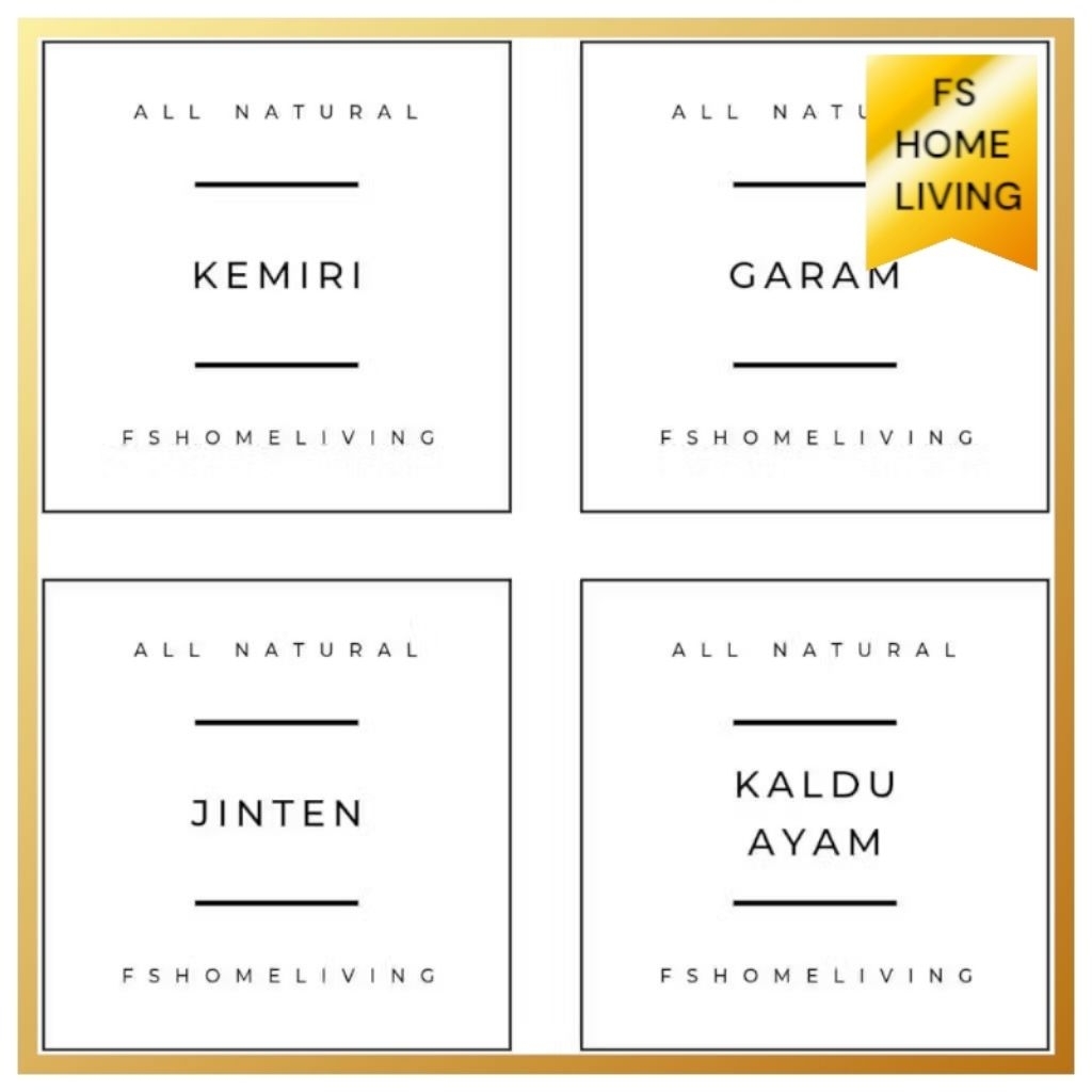 

Sticker Label Waterproof Botol Bumbu Dapur 5x5