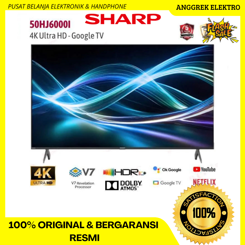 TV SHARP 50 Inch LED 50HJ6000I (4K UHD – Google TV) GARANSI RESMI